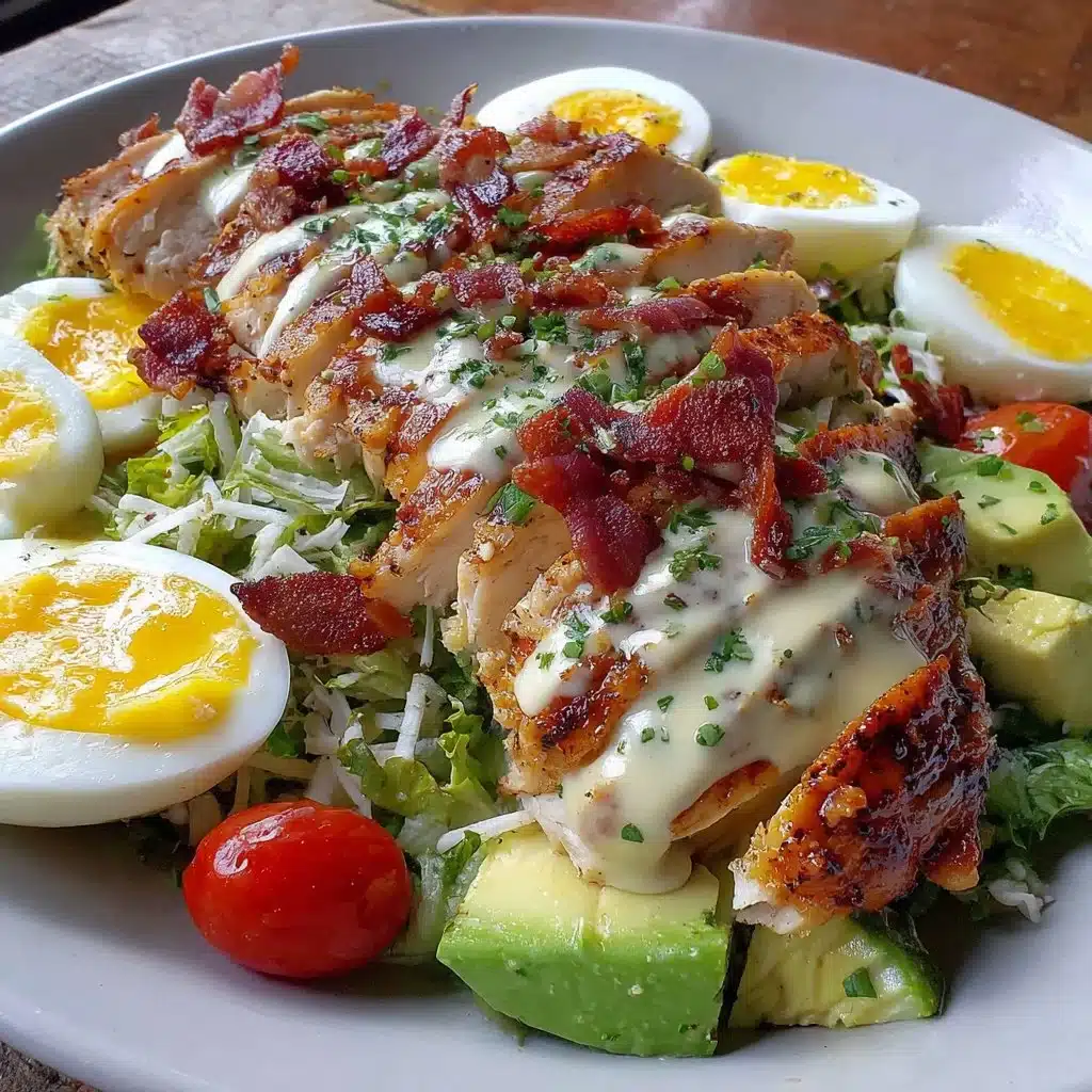 Paleo Grilled Chicken Cobb Salad with fresh vegetables and grilled chicken