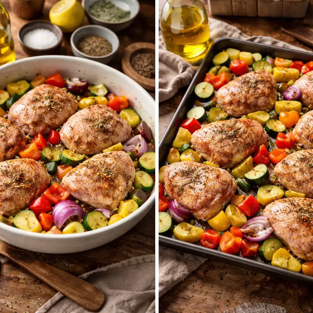 Satisfying Gluten Free Baked Chicken and Vegetables Dinner