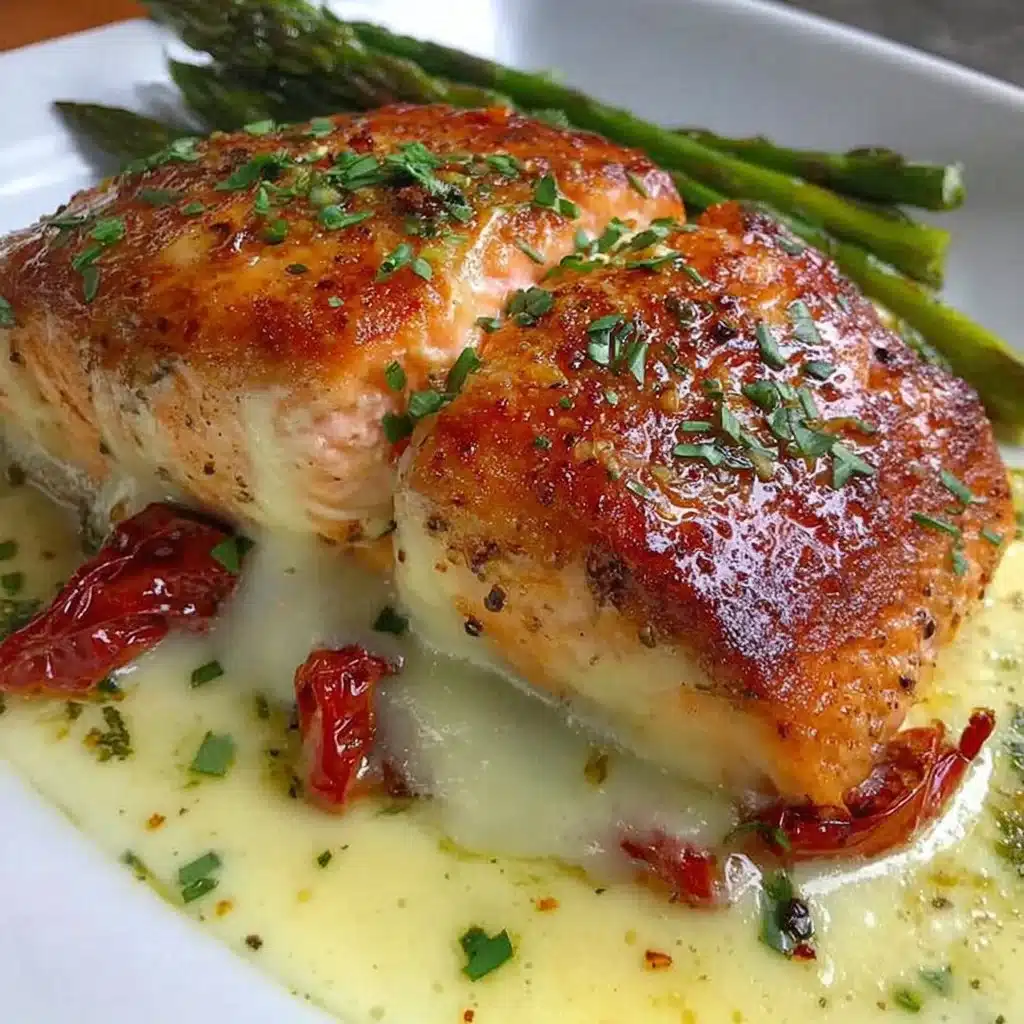 Delicious stuffed salmon recipe filled with herbs and spices.