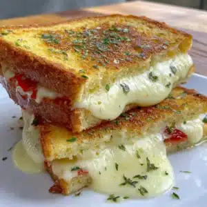Delicious toasted cheese sandwich with gooey melted cheese and golden-brown toast