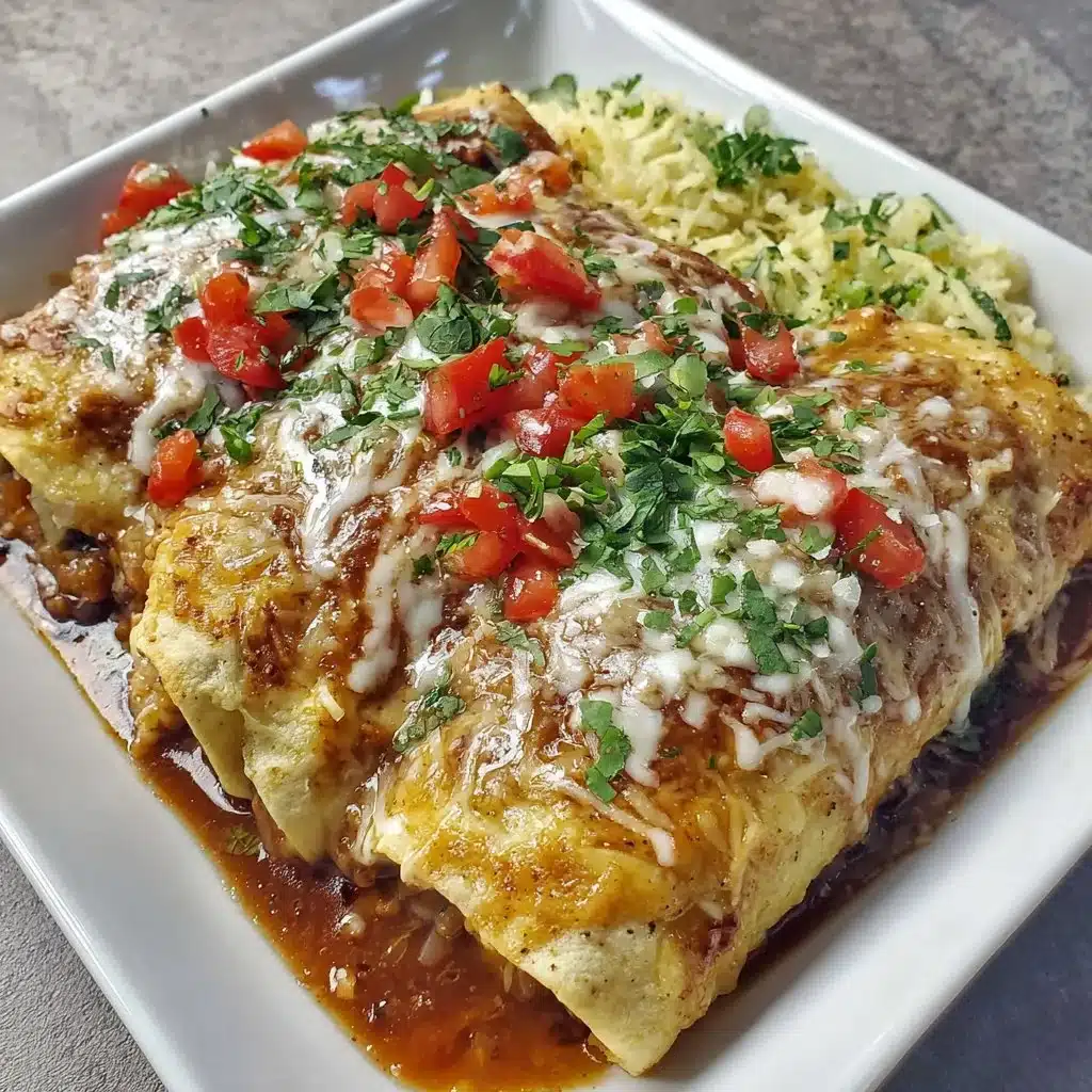Delicious vegetarian black bean enchiladas on a plate with fresh toppings.