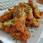 Crispy air fryer chicken tenders, low-carb and gluten-free dish