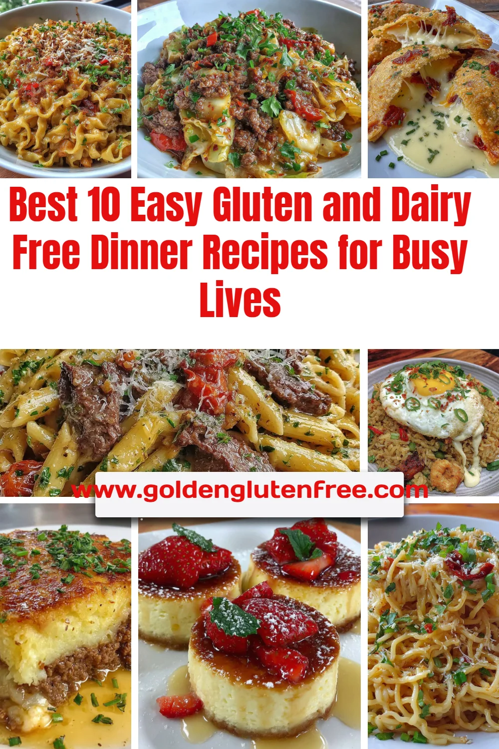 A selection of gluten and dairy free dinner recipes for busy individuals.