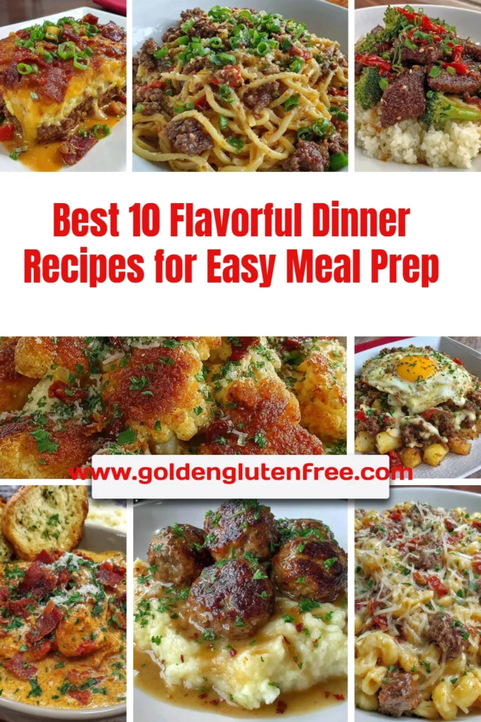 A spread of flavorful dinner recipes ideal for easy meal prep and weeknight meals.