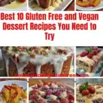 Delicious gluten free vegan desserts displayed on a wooden table.