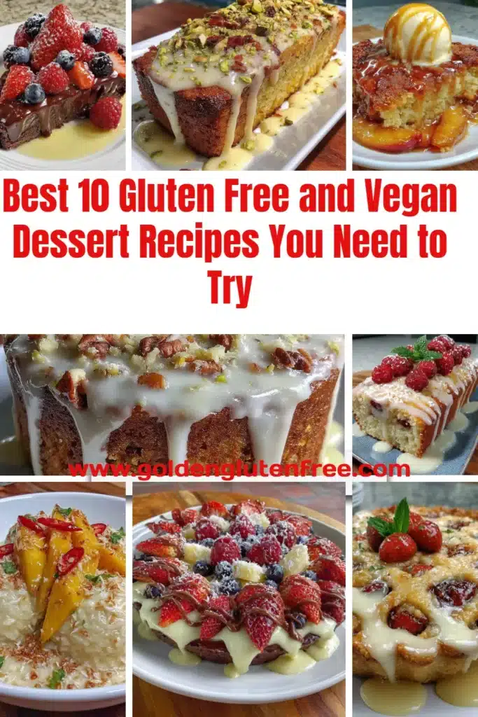 Delicious gluten free vegan desserts displayed on a wooden table.