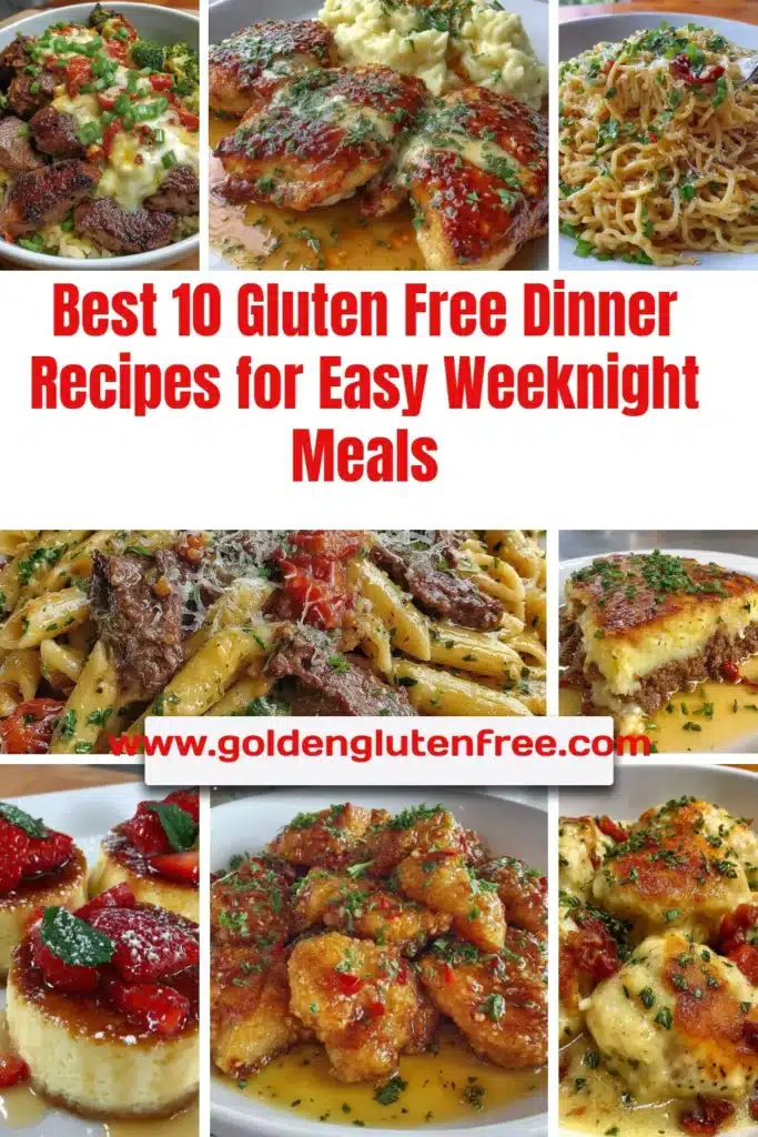 Top 10 gluten free dinner recipes for quick weeknight meals.