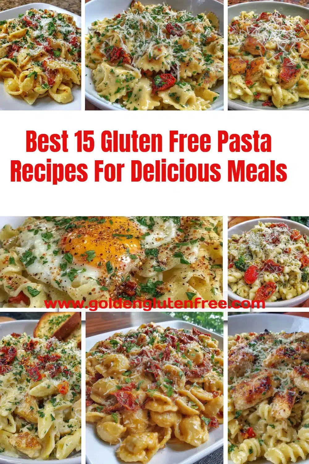 Plate of delicious gluten free pasta garnished with herbs and vegetables