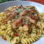 Delicious Chicken Garlic Parmesan Pasta served in a bowl