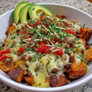 Chili-lime sweet potato and black bean bowls garnished with fresh cilantro.