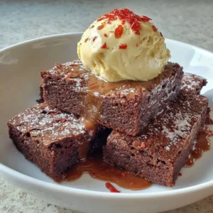 Decadent gluten-free brownies on a cooling rack with chocolate drizzle.