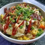 Healthy Egg Roll in a Bowl recipe with fresh vegetables and savory flavors.