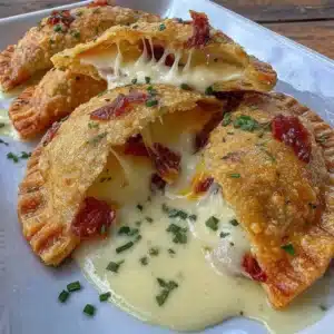 Homemade gluten free empanadas filled with savory ingredients.