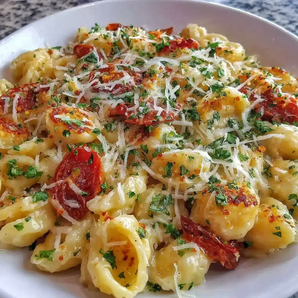 Plate of colorful gluten-free pasta with fresh vegetables and herbs