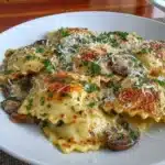 Plate of gluten-free ravioli filled with ricotta and spinach