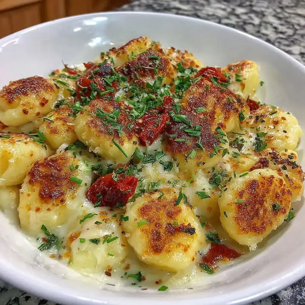 Plate of homemade gluten free gnocchi with fresh basil and parmesan cheese