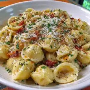 A plate of homemade gluten free pasta with fresh herbs and sauce