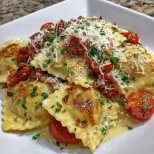 Homemade gluten-free ravioli on a wooden table with fresh ingredients.
