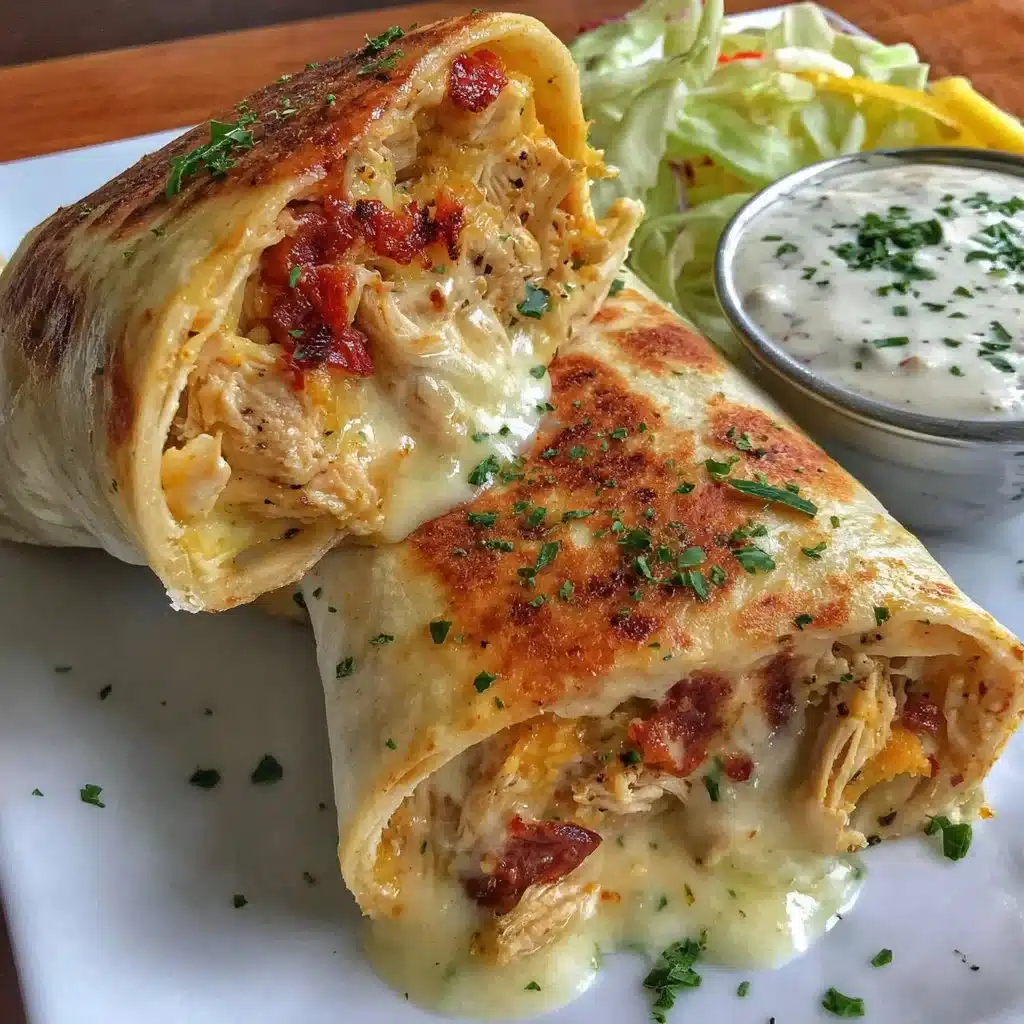 Low carb cheesy garlic chicken wraps ready to serve on a plate