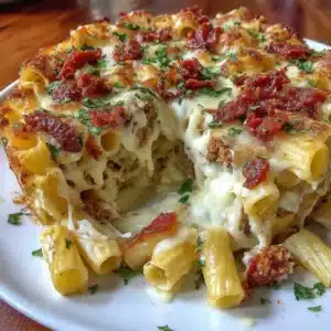 Delicious gluten free baked ziti with rich marinara sauce and melted cheese