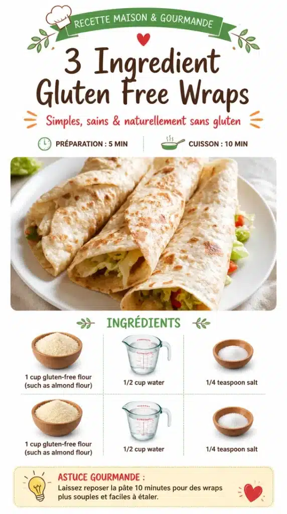 3 ingredient gluten free wraps served on a plate with fresh vegetables