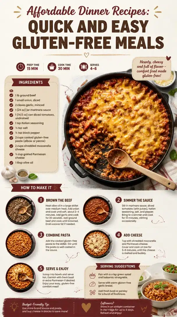 Quick and easy gluten-free meals for affordable dinner recipes
