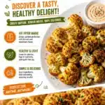 A plate of crispy air fryer cauliflower garnished with herbs