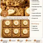 Baked Peanut Butter Oatmeal in a dish with toppings