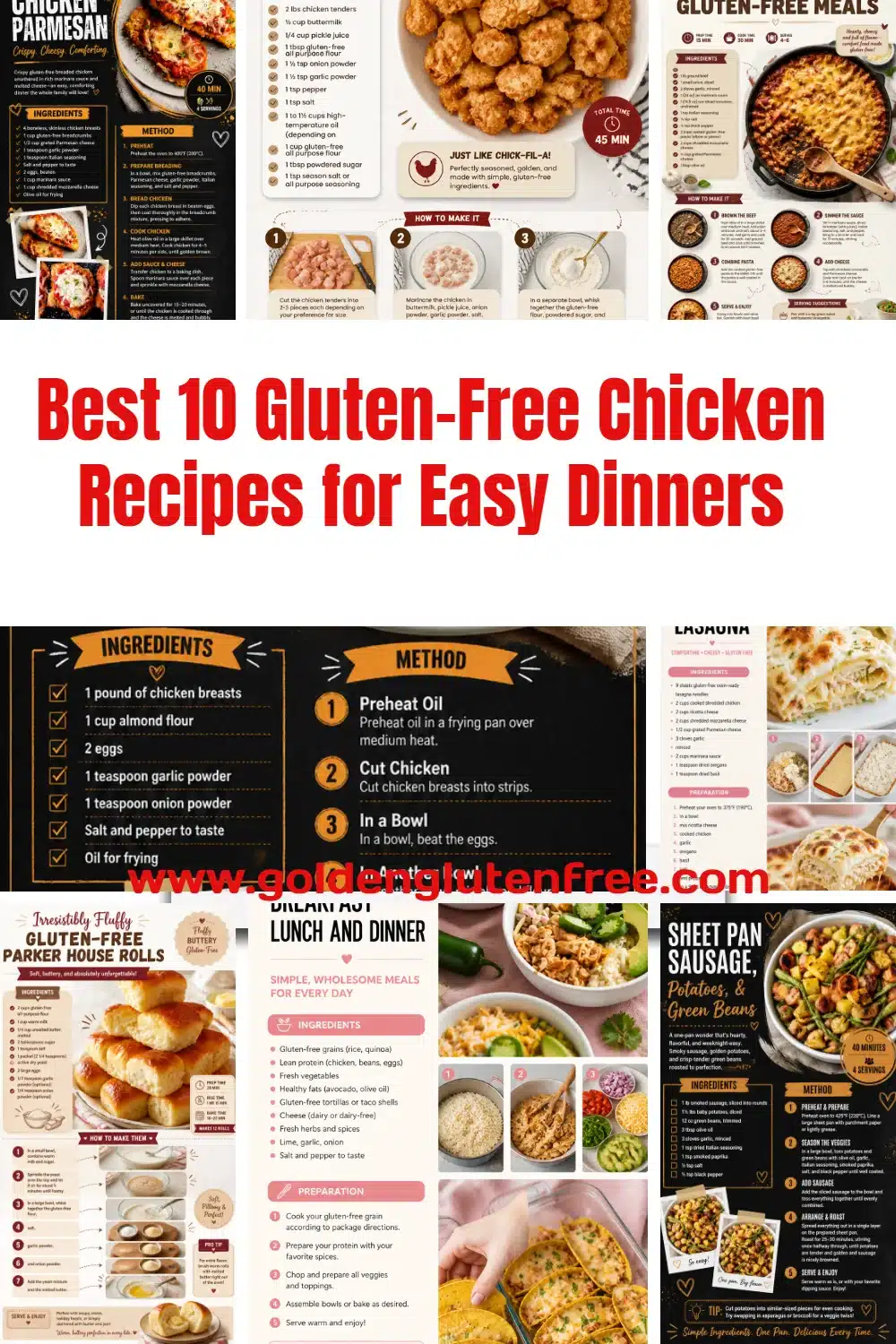 A plate of gluten-free chicken dishes featuring colorful vegetables and herbs.