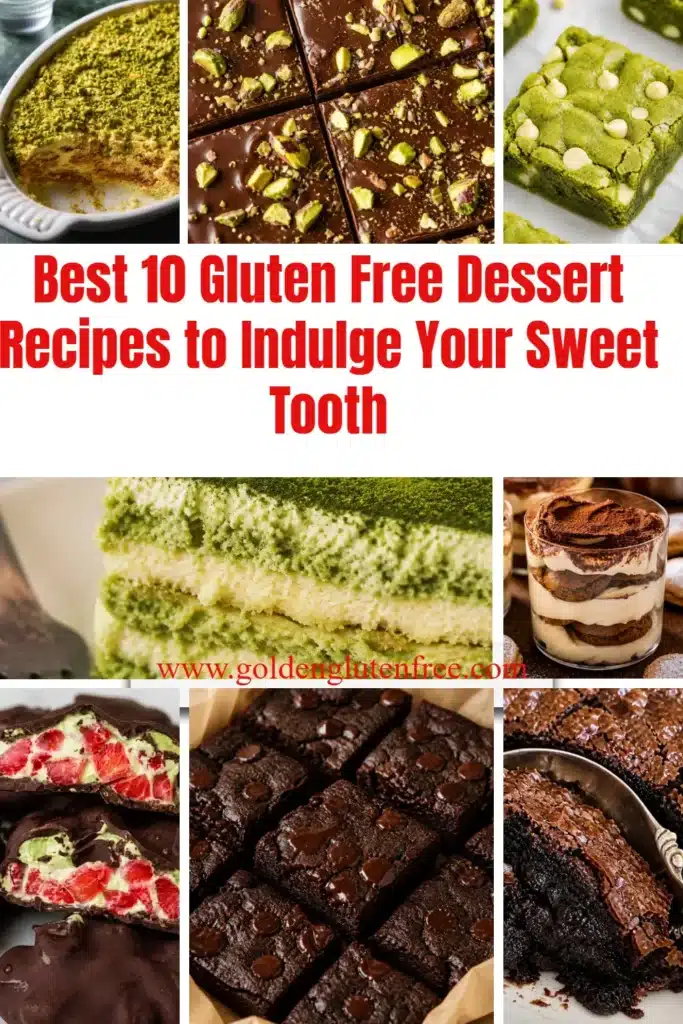A variety of gluten free desserts including cakes, cookies, and brownies for every sweet tooth.
