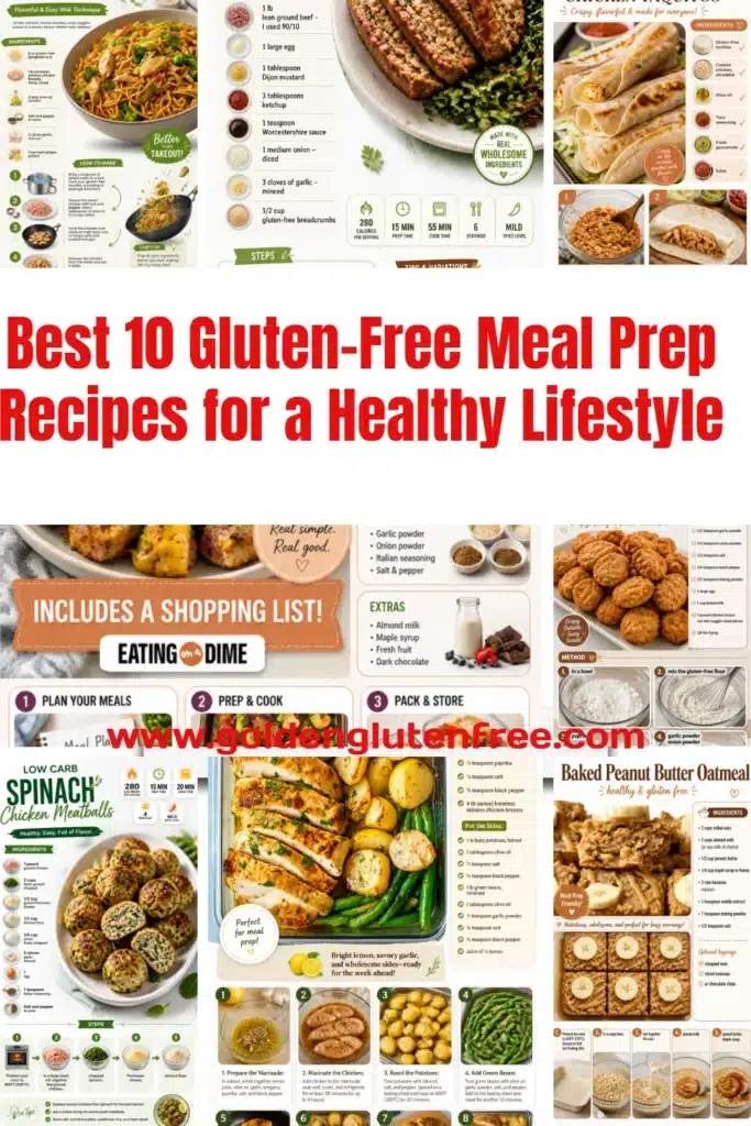 A colorful spread of gluten-free meal prep recipes for health-conscious eating.