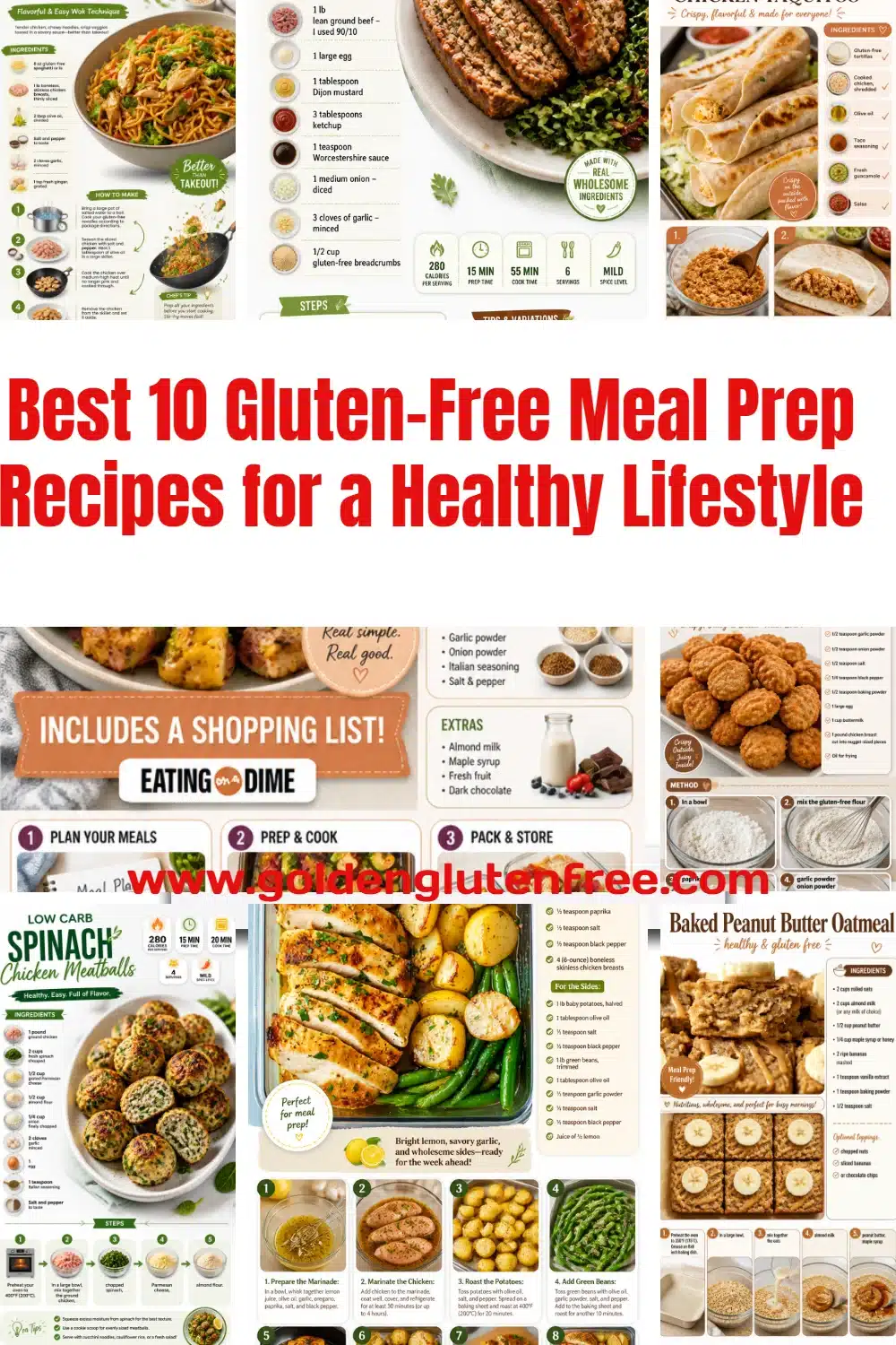 A colorful spread of gluten-free meal prep recipes for health-conscious eating.