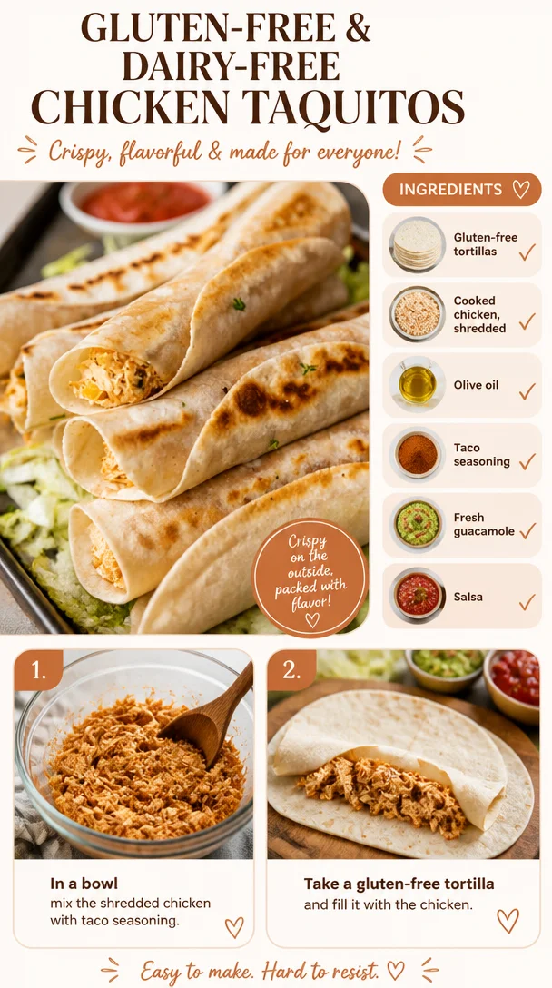 Gluten-Free and Dairy-Free Chicken Taquitos