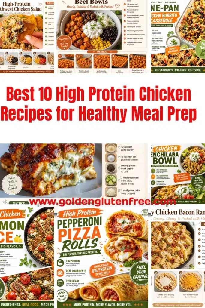 High protein chicken recipe meal prep with healthy ingredients