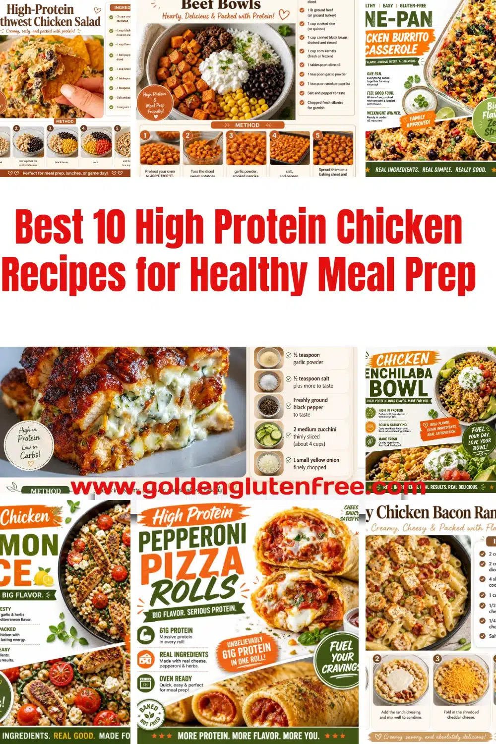 High protein chicken recipe meal prep with healthy ingredients