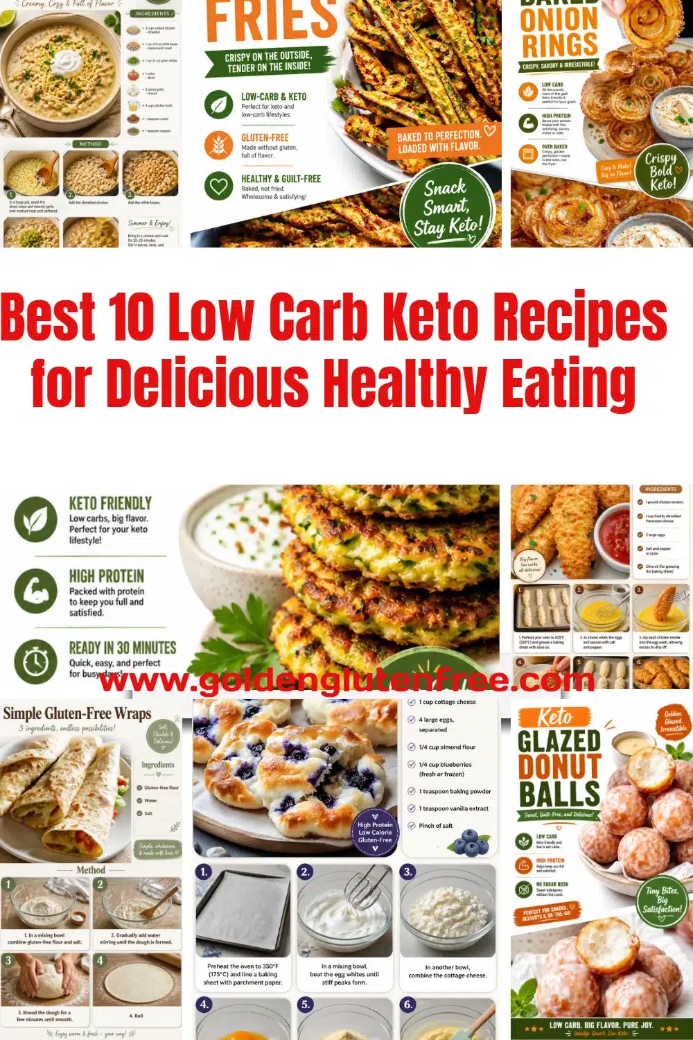 A selection of best 10 low carb keto recipes for healthy eating
