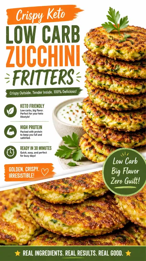 Crispy Keto Low Carb Zucchini Fritters