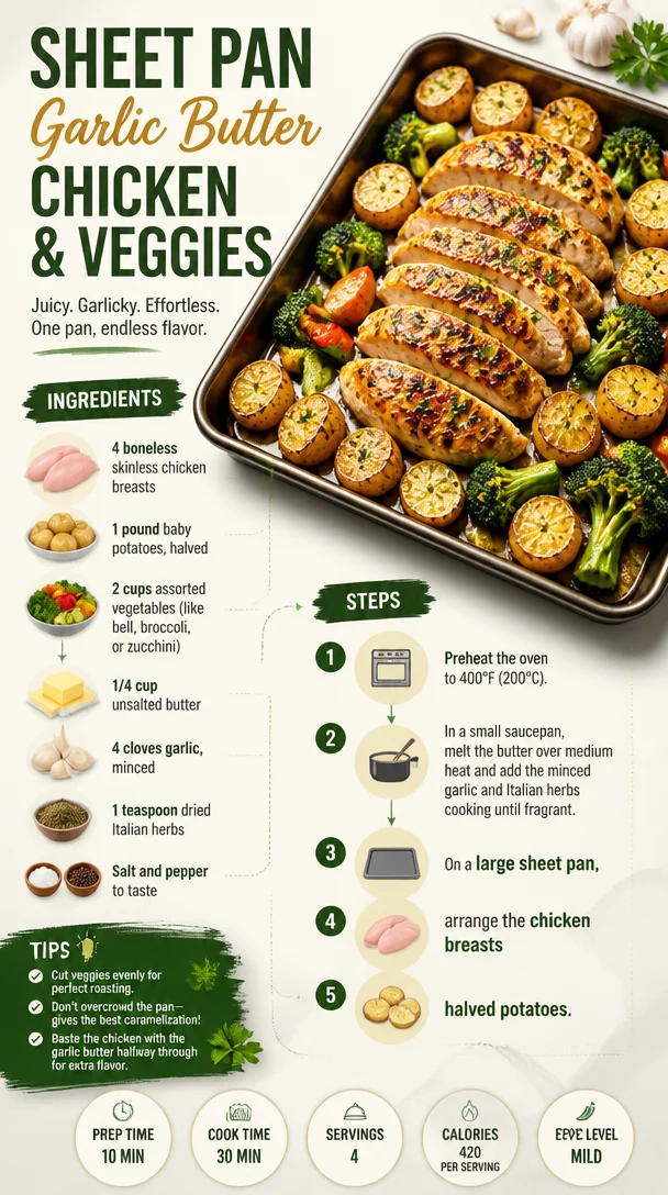 Sheet Pan Garlic Butter Chicken and Veggies