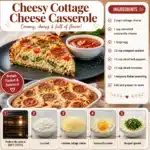 Delicious Cheesy Cottage Cheese Casserole served in a dish