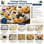 Cottage Cheese Blueberry Cloud Bread fresh out of the oven, fluffy and healthy.