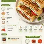 Healthy cottage cheese wraps with fresh vegetables and herbs