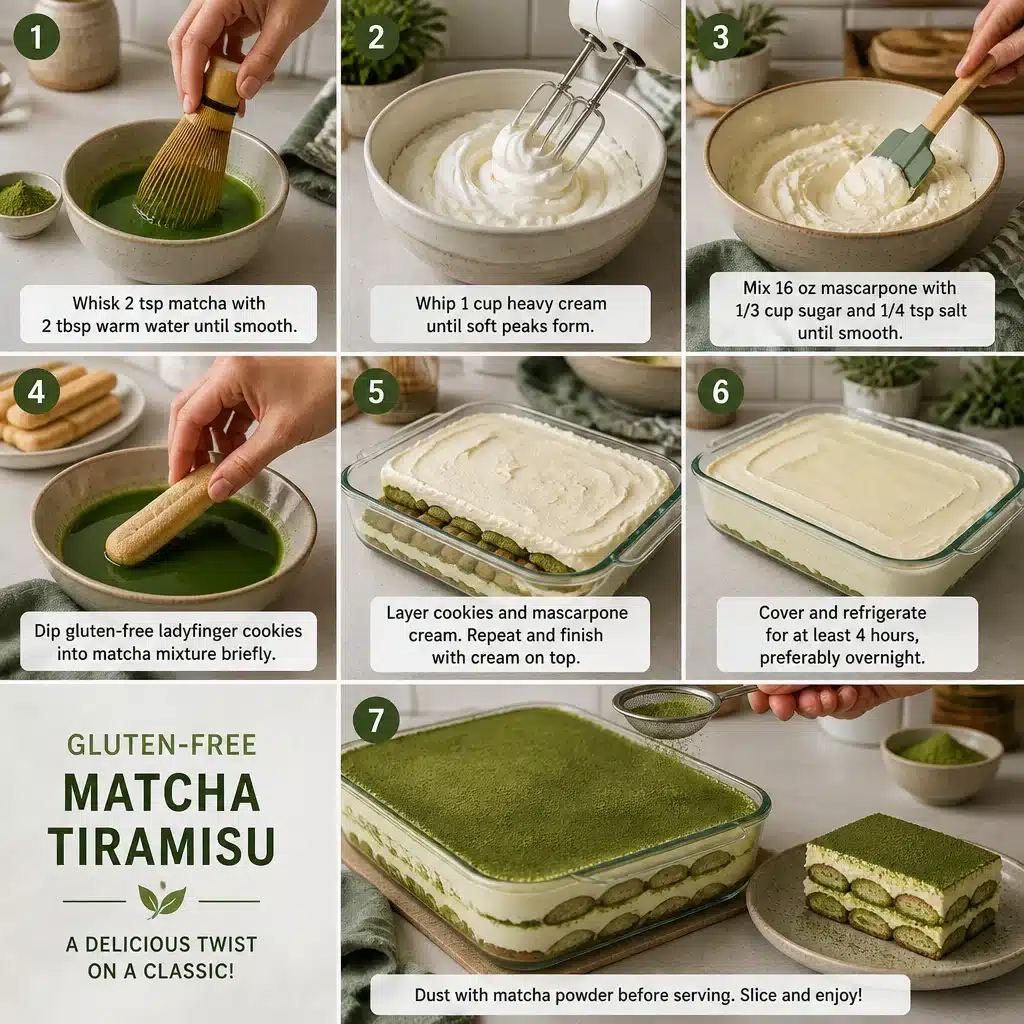 gluten free matcha tiramisu