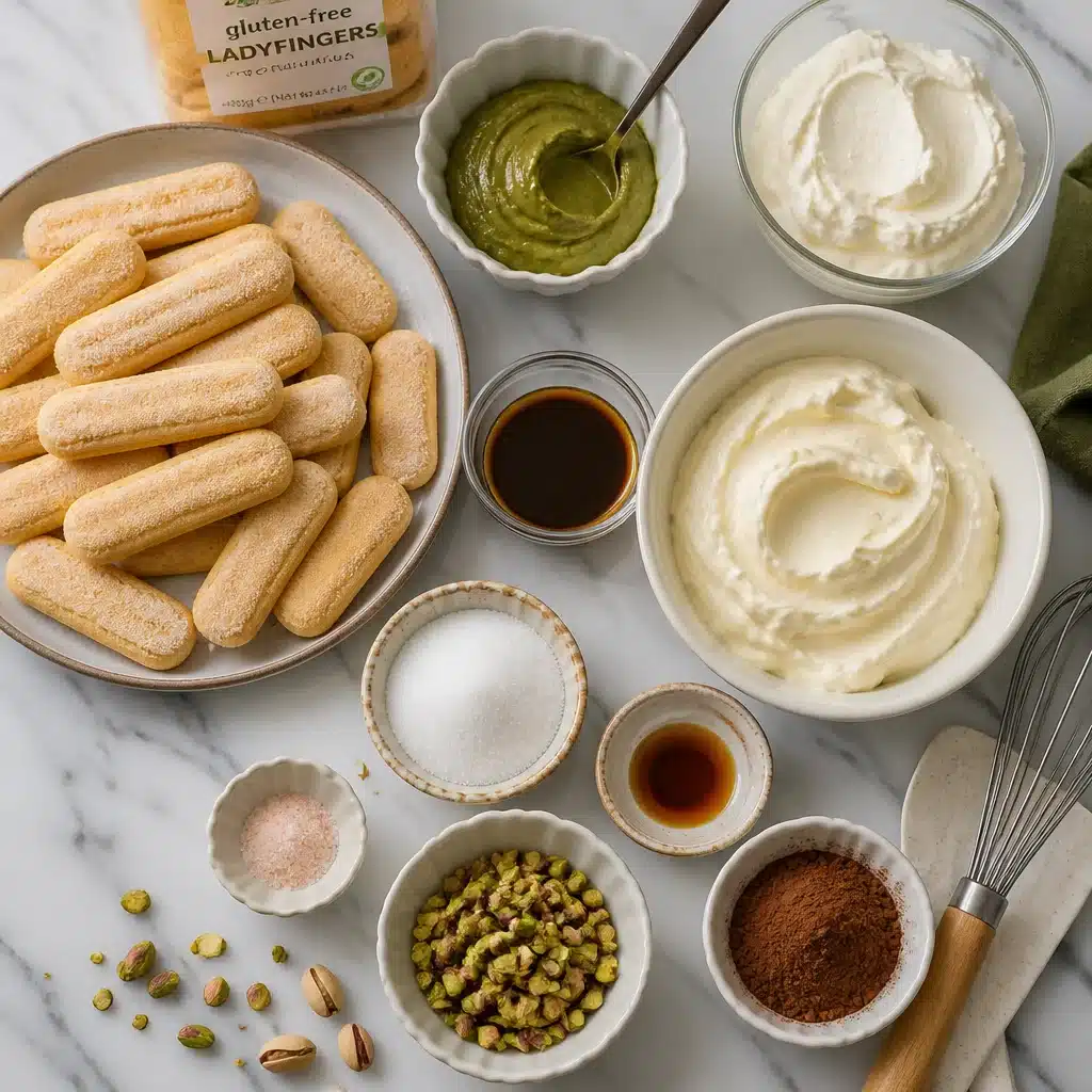 gluten free pistachio tiramisu