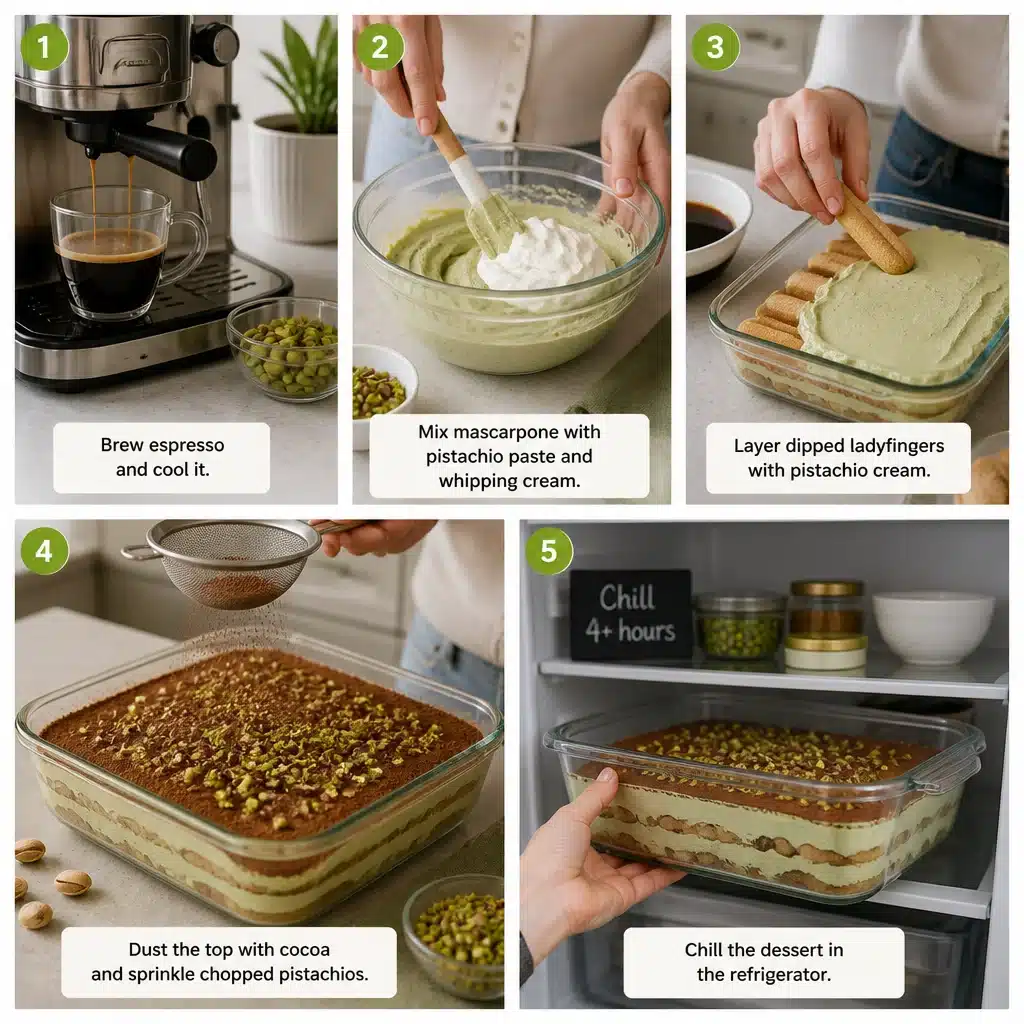 gluten free pistachio tiramisu