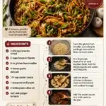 Garlic Chicken with Broccoli and Gluten-Free Noodles in a bowl