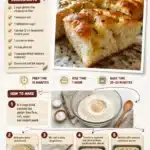 A freshly baked gluten-free focaccia bread topped with herbs and olive oil.