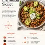 Delicious ground beef enchilada skillet served in a cast iron pan