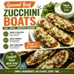 Ground Beef Zucchini Boats filled with savory ingredients and melted cheese
