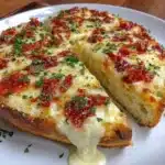 Delicious homemade gluten-free pizza topped with fresh ingredients