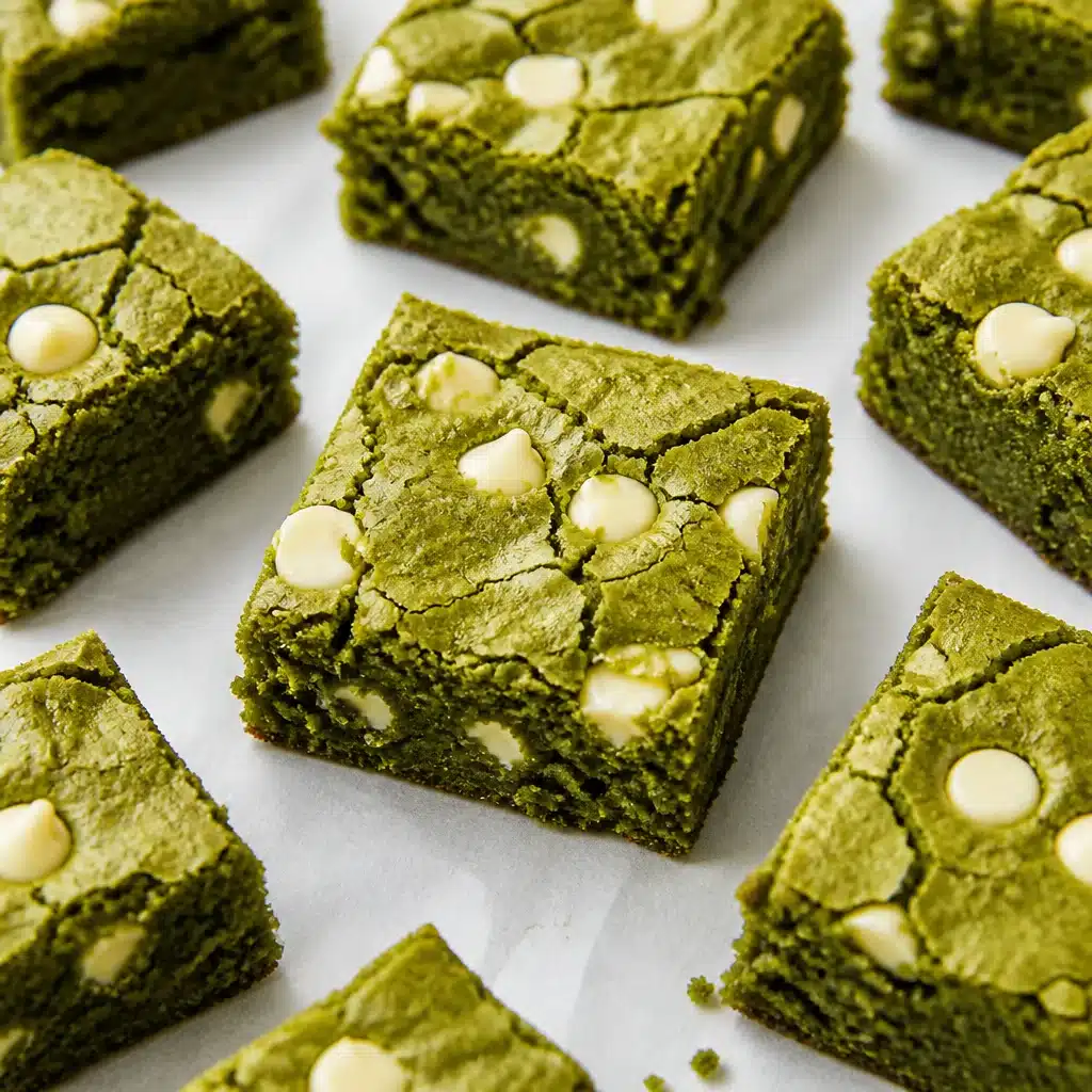 gluten free white chocolate matcha brownies